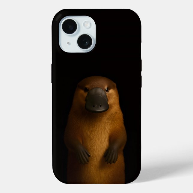 Coque Case-Mate iPhone Coque iPhone 15 Black 4 Luxe, Ornithorynque Élégan (Verso)