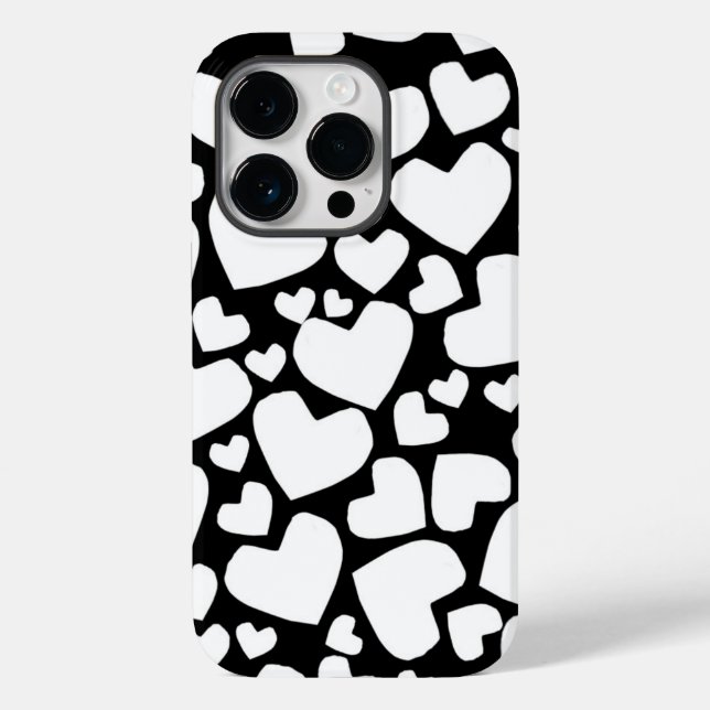 Coque Case-Mate iPhone Coque iphone à coeur noir et blanc (Verso)