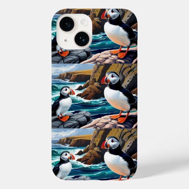 Coque Case-Mate iPhone coque iphone avec pouffins islandais (Verso)
