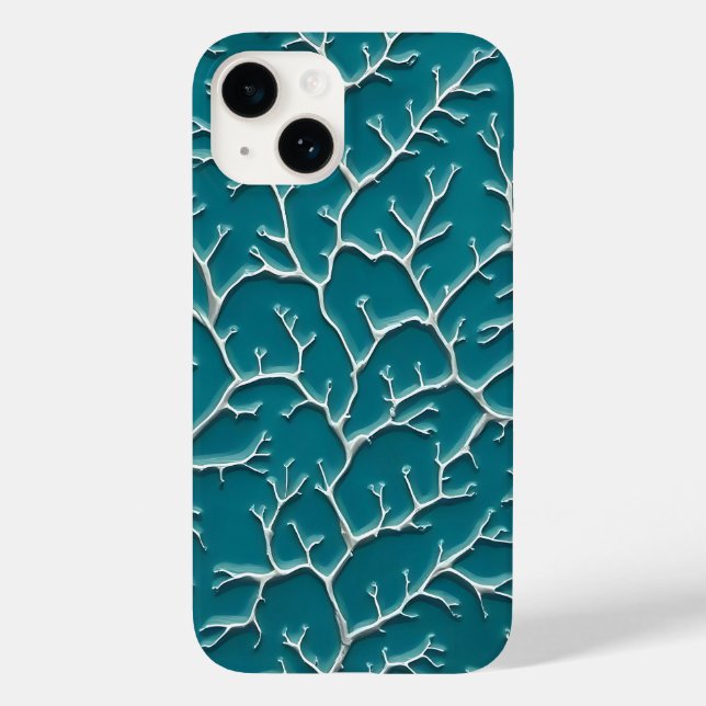 Coque Case-Mate iPhone Coque iPhone bleu sarcelle avec texture de veine (Verso)