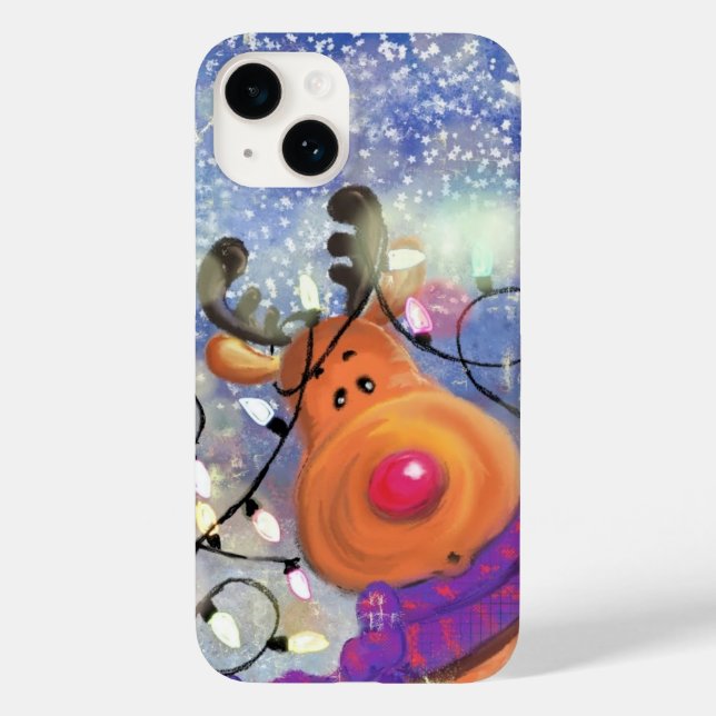 Coque Case-Mate iPhone Coque iphone cadeau de Noël avec Happy Reindeer (Verso)