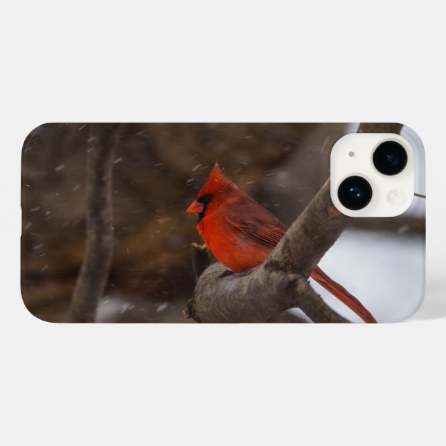 Coque Case-Mate iPhone Coque iphone cardinal de la tempête de neige (Verso (horizontal))