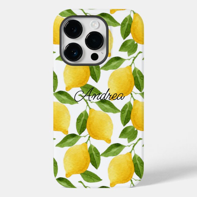 Coque Case-Mate iPhone Coque iphone citrons monogrammé (Verso)