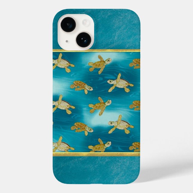 Coque Case-Mate iPhone Coque iphone Cool des tortues d'or (Verso)