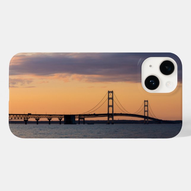 Coque Case-Mate iPhone Coque iphone Coque du pont Orange Dusk Mackinac (Verso (horizontal))