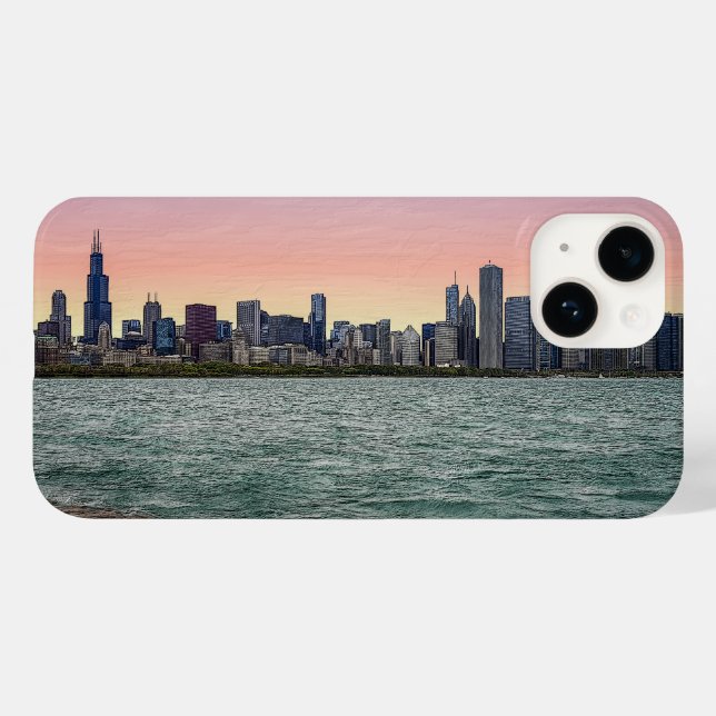 Coque Case-Mate iPhone Coque iphone Coque-Mate de Chicago Skyline (Verso (horizontal))