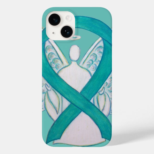 Coque Case-Mate iPhone coque iphone d'angle de ruban turquoise pour la se (Verso)