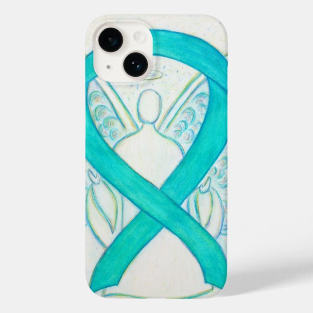 Coque Case-Mate iPhone coque iphone d'angle de ruban turquoise pour la se (Verso)