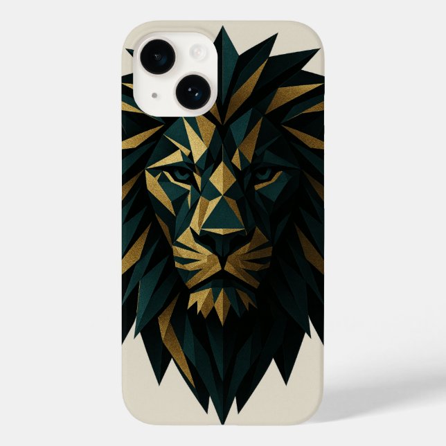 Coque Case-Mate iPhone Coque iphone d'art Lion géométrique - Couverture A (Verso)
