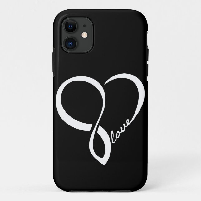 Coque Case-Mate iPhone Coque iphone de coeur d'amour noir et blanc (Dos)