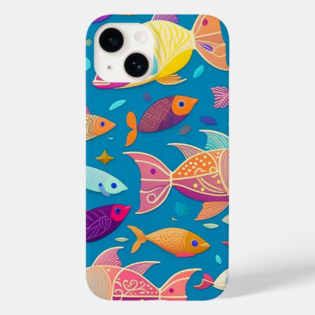 Coque Case-Mate iPhone Coque iphone de conception du poisson (Verso)