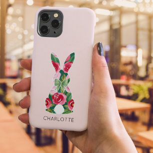 Coque Case-Mate iPhone Coque iphone de lapin floral personnalisable