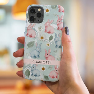 Coque Case-Mate iPhone Coque iphone de lapin floral personnalisé
