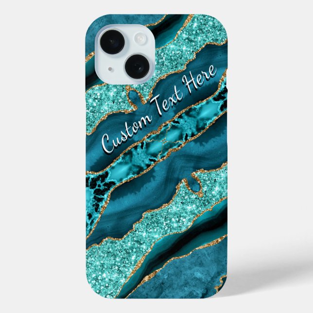 Coque Case-Mate iPhone coque iphone de texte personnalisé turquoise Parti (Verso)