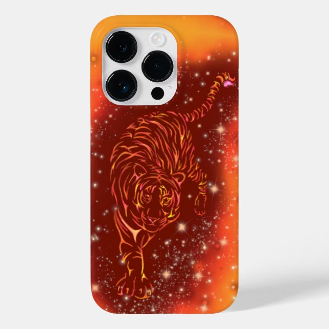 Coque Case-Mate iPhone Coque iphone De Tigre Courir Dans La Nuit Étincela (Verso)