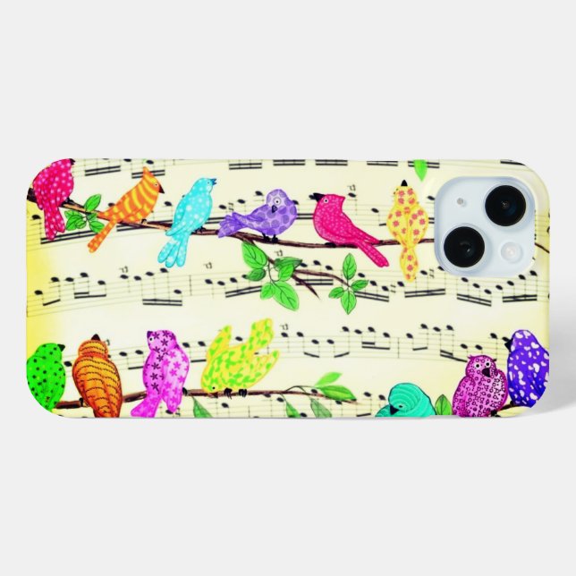 Coque Case-Mate iPhone Coque iphone des oiseaux de musique (Verso (horizontal))