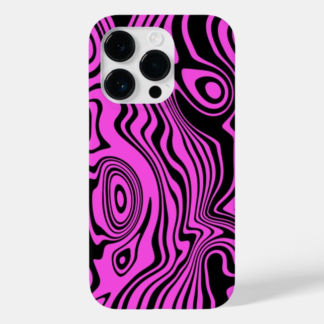 Coque Case-Mate iPhone Coque iphone des vagues d'art rose noir - Choisir  (Verso)