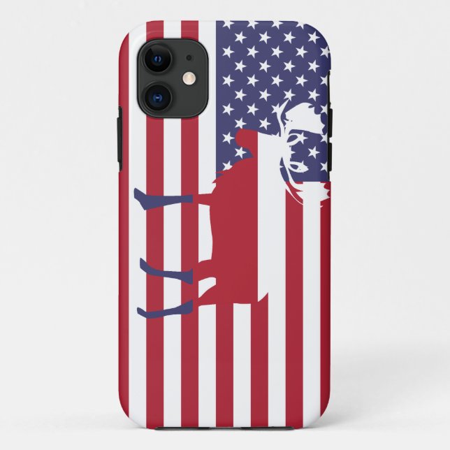 Coque Case-Mate iPhone Coque iphone d'orignaux de drapeau américain (Dos)