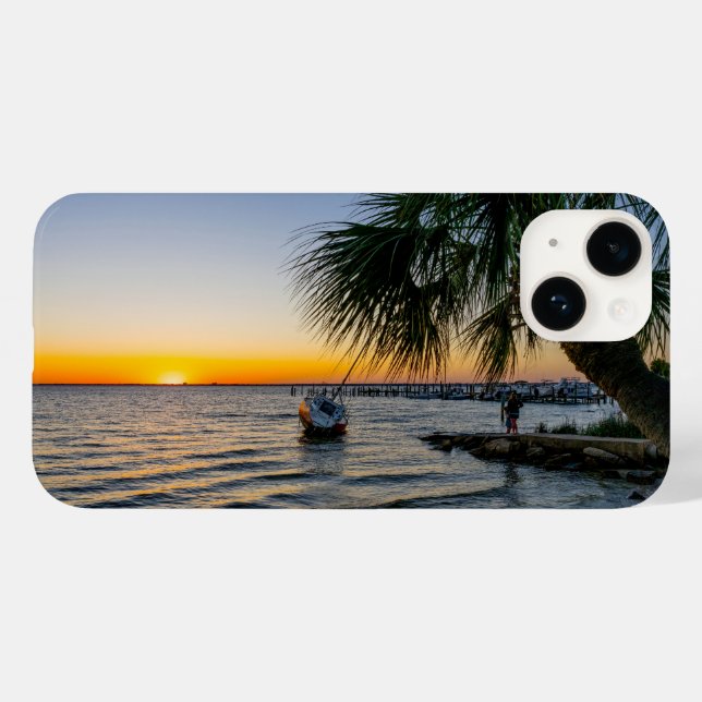 Coque Case-Mate iPhone Coque iphone du coucher de soleil de Floride Gulf  (Verso (horizontal))