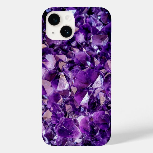 Coque Case-Mate iPhone Coque iphone en pierre glacée violet Amethyst (Verso)