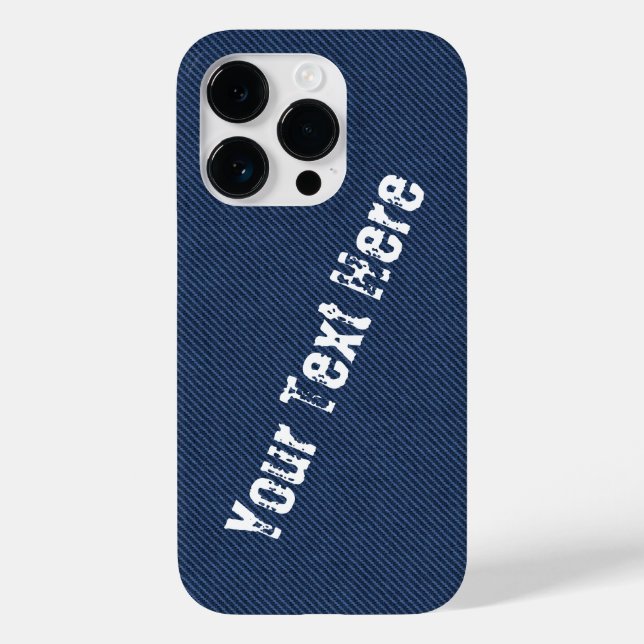Coque Case-Mate iPhone Coque iphone Faux Blue Denim avec texte personnali (Verso)