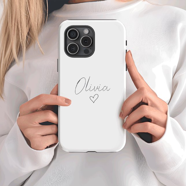 Coque Case-Mate iPhone Coque iphone féminin personnalisé avec nom et coeu (Créateur téléchargé)