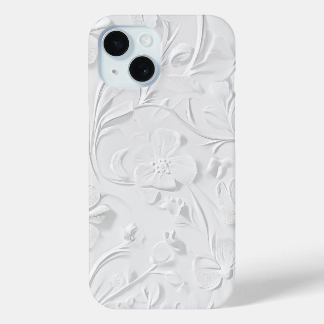 Coque Case-Mate iPhone Coque iphone floral blanc pur (Verso)