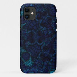 Coque Case-Mate iPhone coque iphone fractal bleu foncé