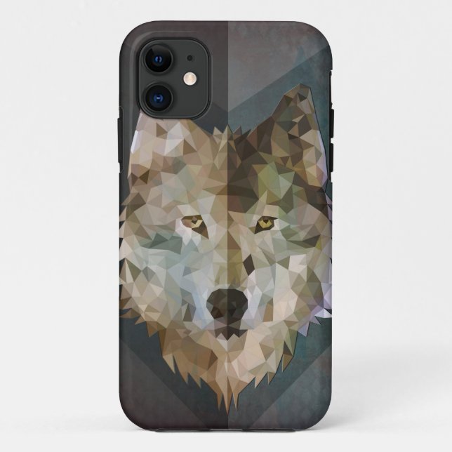 Coque Case-Mate iPhone Coque iphone géométrique de loup (Dos)