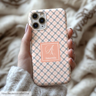 Coque Case-Mate iPhone Coque iPhone Gris Corail Moderne Accent de nom tra