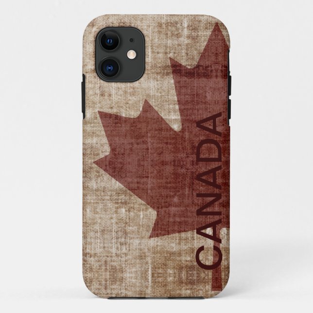 Coque Case-Mate iPhone Coque iphone grunge canadien de drapeau (Dos)