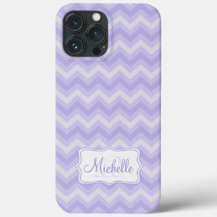 Coque Case-Mate iPhone Coque iphone initial du nom pourpre à motif Zigzag