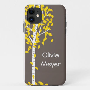 Coque Case-Mate iPhone Coque iphone jaune gris d'arbre d'Aspen