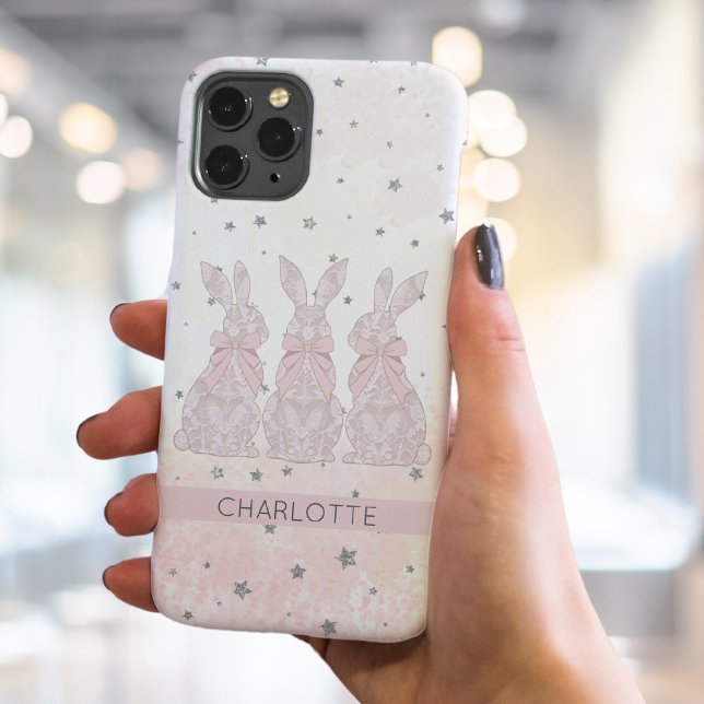 Coque Case-Mate iPhone Coque iphone lapin en dentelle personnalisé (Personalized Lace Bunny iPhone Case)