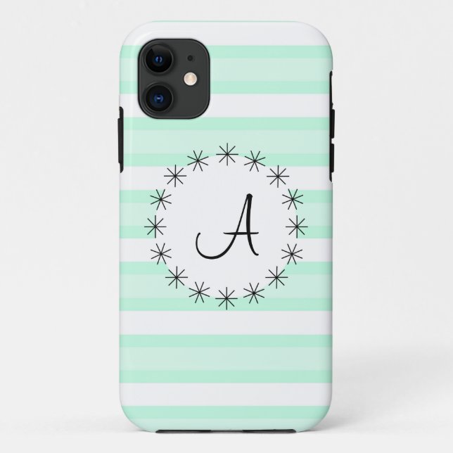 Coque Case-Mate iPhone Coque iphone "Monogramme" Aqua Stripe (Dos)