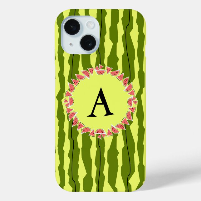 Coque Case-Mate iPhone Coque iphone "Monogramme" de la pastèque (Verso)