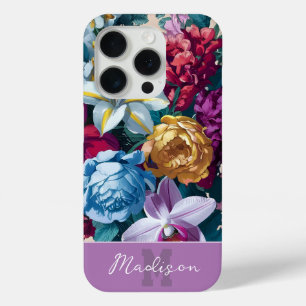 Coque Case-Mate iPhone Coque iphone monogramme floral moderne coloré