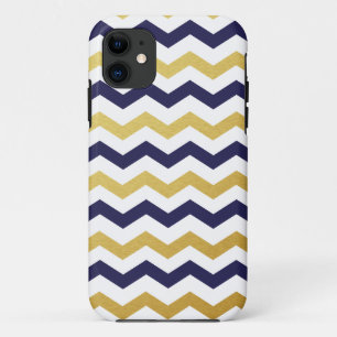 Coque Case-Mate iPhone Coque iphone Motif Gold et Navy Blue Chevron