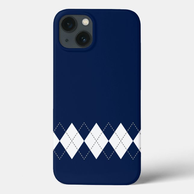 Coque Case-Mate iPhone Coque iphone Motif Jacquard bleu foncé (Verso)