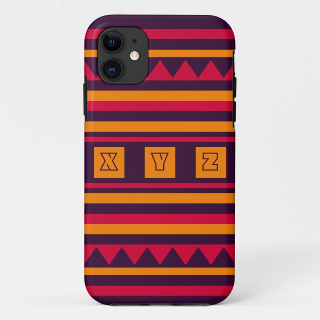 Coque Case-Mate iPhone Coque iphone motif Quilt Monogram personnalisé (Dos)