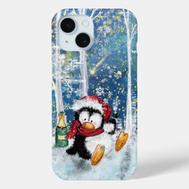 Coque Case-Mate iPhone Coque iphone Penguin de Noël (Verso)