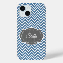 Coque iphone personnalisé Blue Chevron