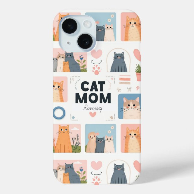 Coque Case-Mate iPhone Coque iphone personnalisé "Cat Mom" (Verso)