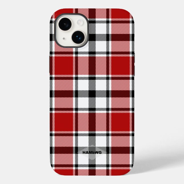Coque Case-Mate iPhone Coque iphone Plaid rouge, noir et blanc HAMbWG (Verso)
