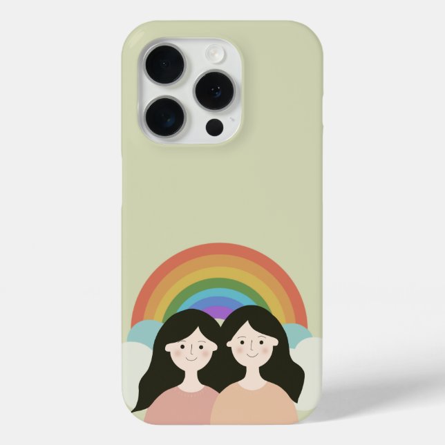 Coque Case-Mate iPhone Coque iphone Rainbow Twins de charme (Verso)