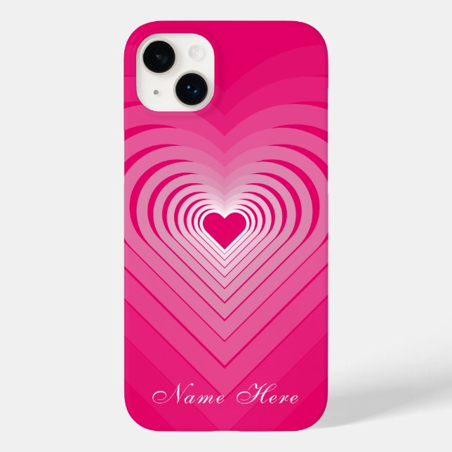 Coque Case-Mate iPhone Coque iphone rose avec Coeurs Personnalisé Votre n (Verso)