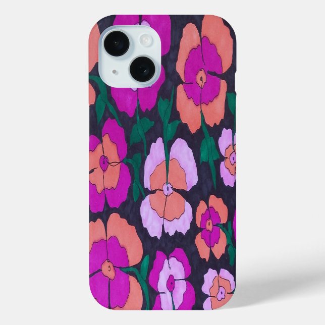 Coque Case-Mate iPhone Coque iphone rose orange et noir (Verso)