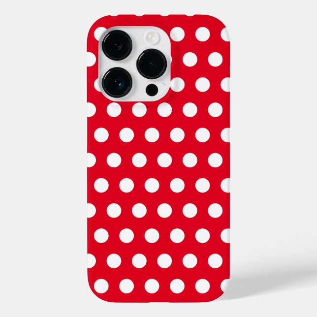Coque Case-Mate iPhone Coque iphone rouge Pois blanc - Couleurs personnal (Verso)