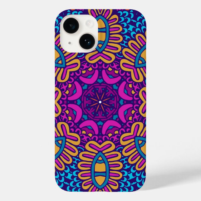 Coque Case-Mate iPhone Coque iphone tribal psychédélique et dynamique (Verso)