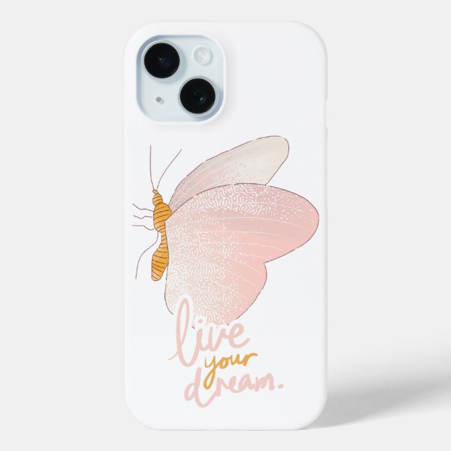 Coque Case-Mate iPhone Coque iPhone "Vivez Votre Rêve" Papillon Pêche Est (Verso)